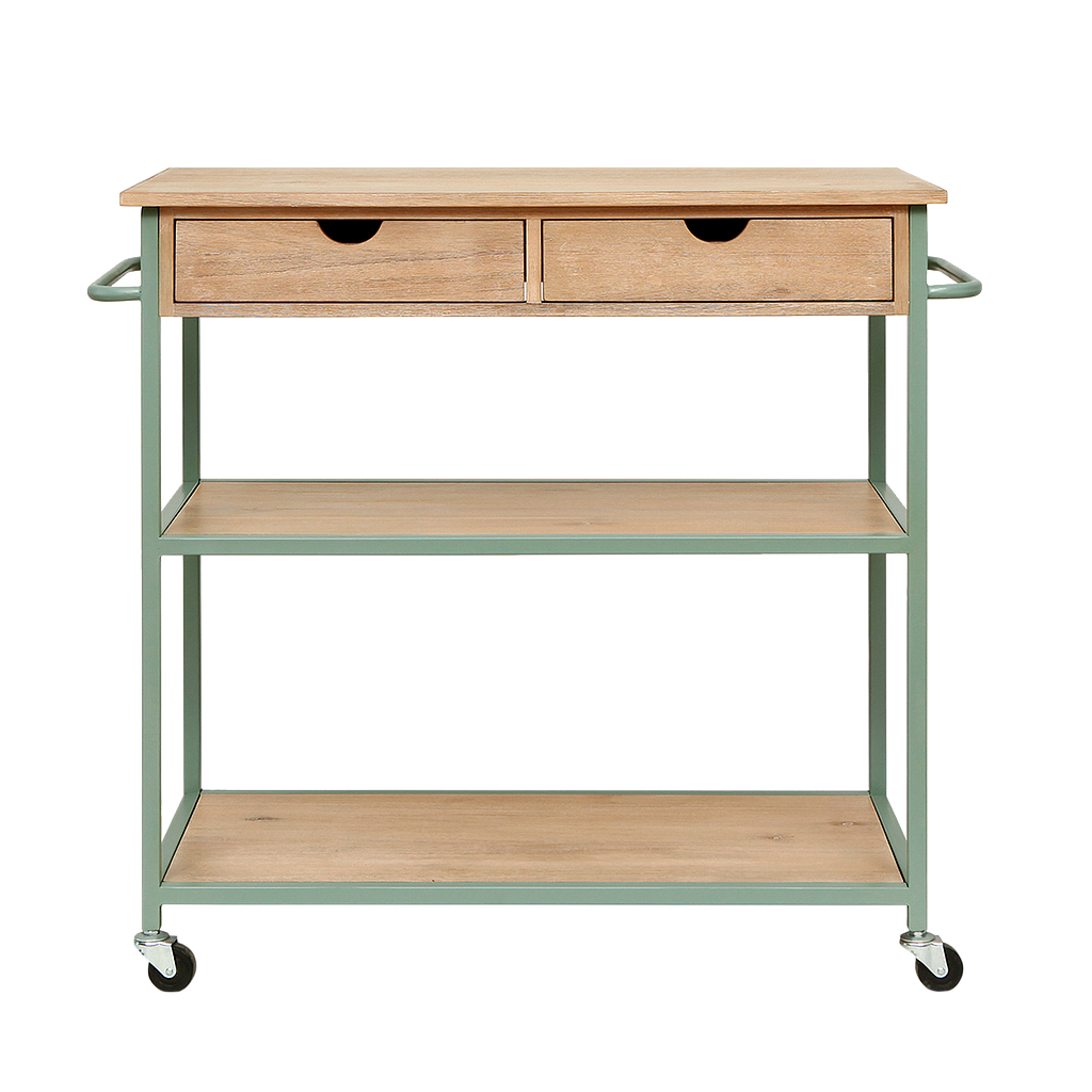 PALMI - Kitchen trolley L100 x H90 - Mint and Toffee