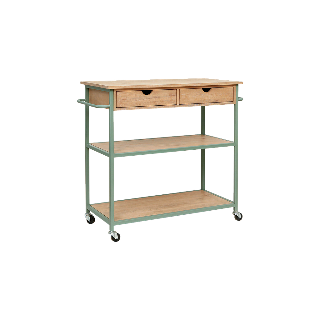 PALMI - Kitchen trolley L100 x H90 - Mint and Toffee