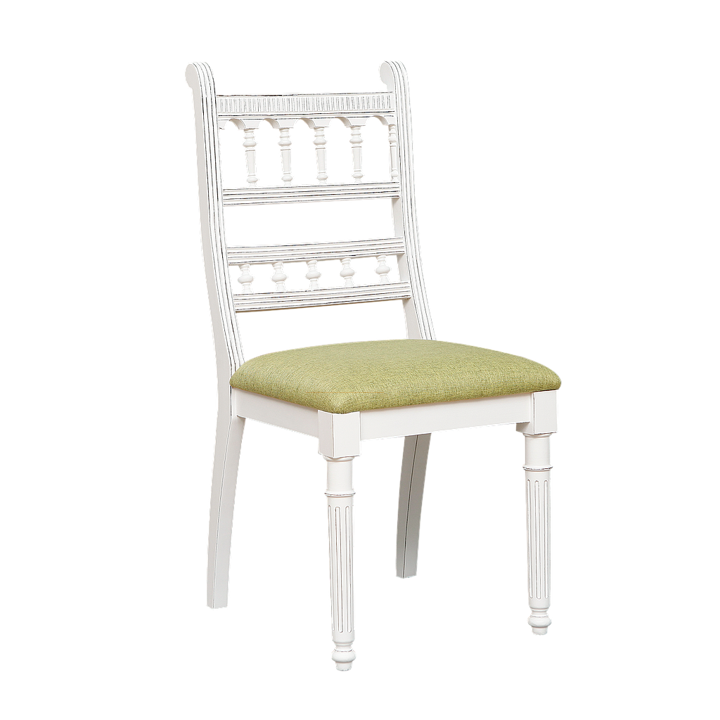 ORCHA - Chair - Brocante white and Lime green cover