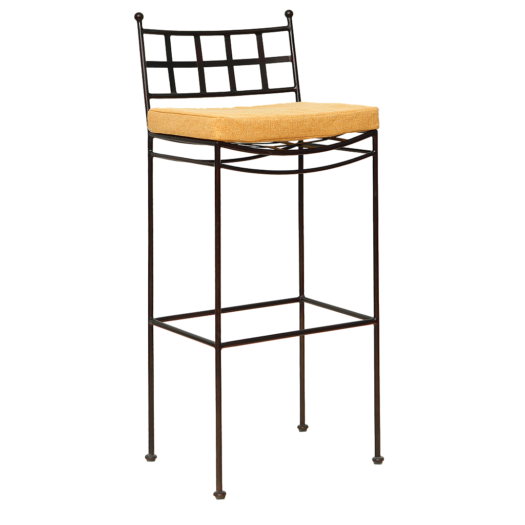 JUDITH - Bar chair H111 - Burnish and yellow cushion