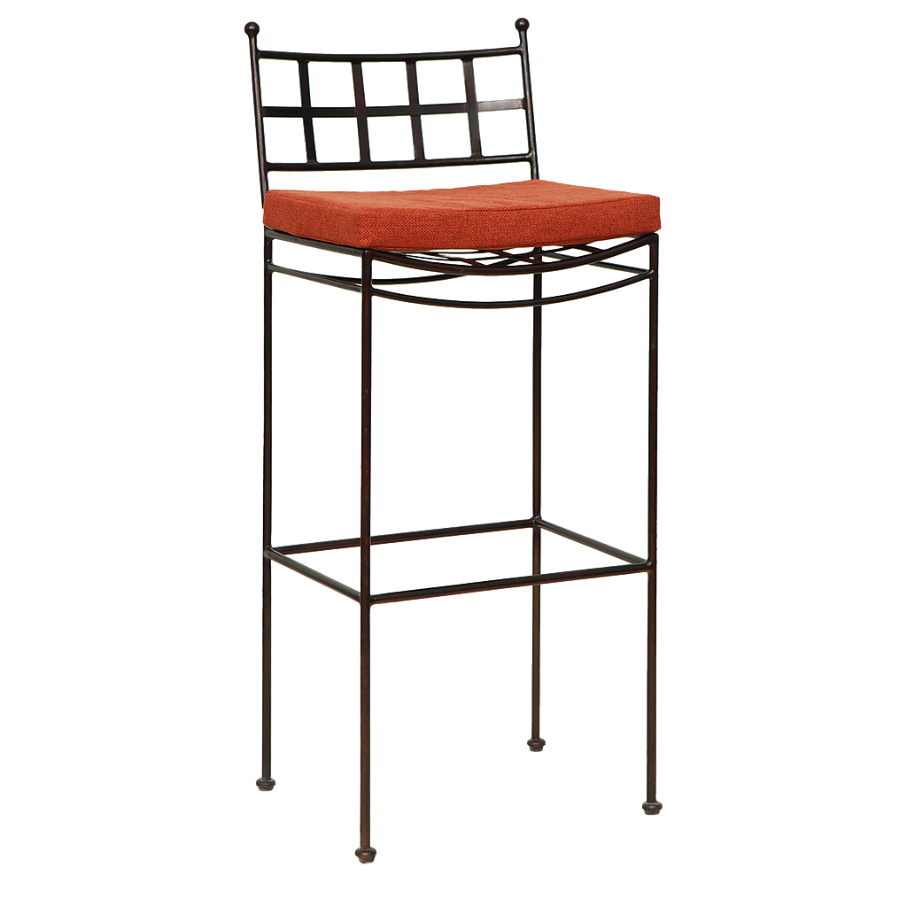 JUDITH - Bar chair H111 - Burnish and red cushion