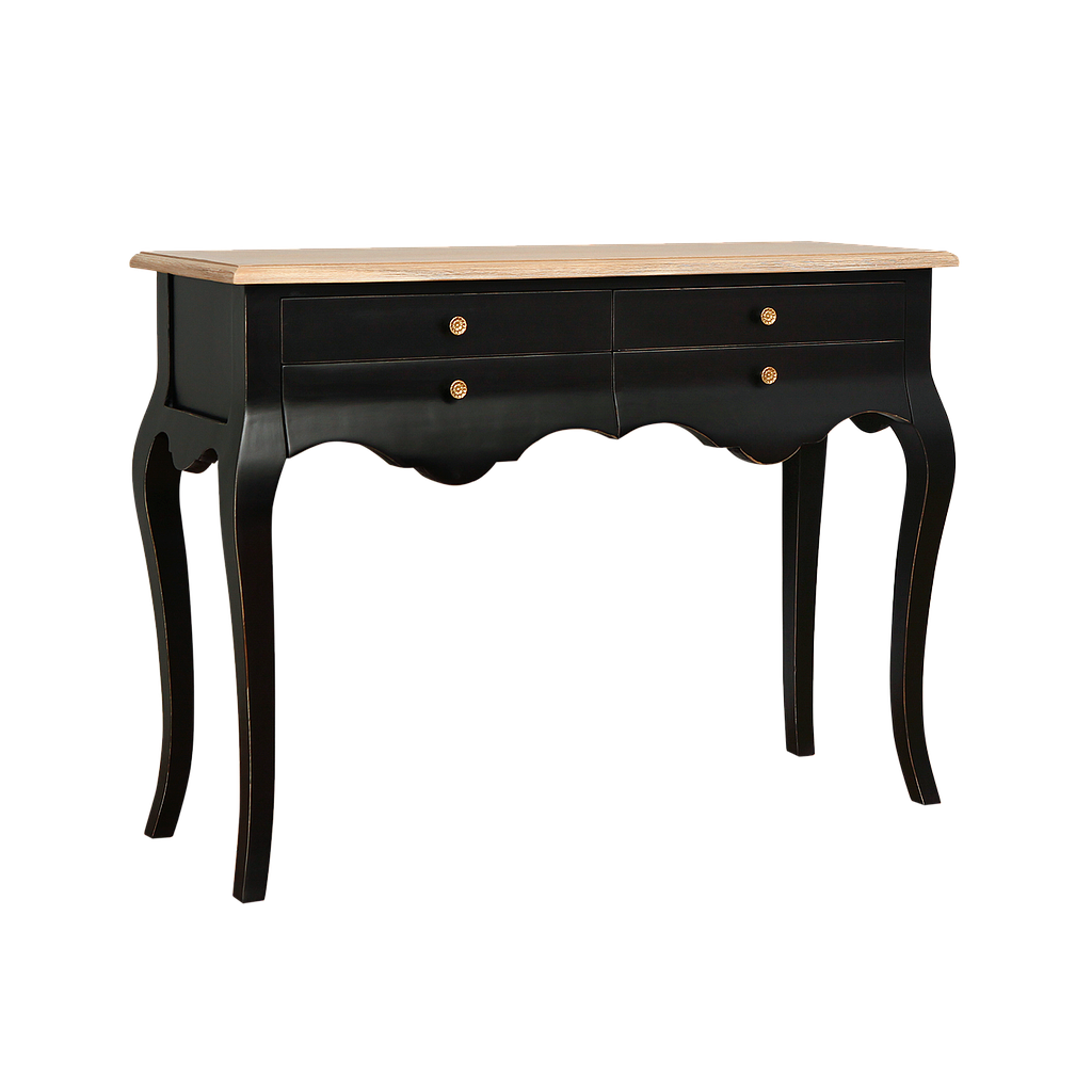 ELODIE - Console table L120 - Brocante black and Toffee