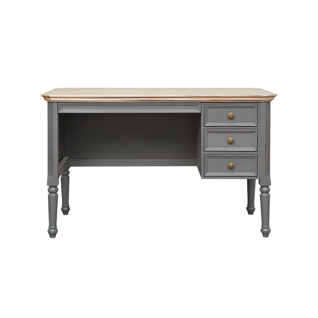LISANDRO - Desk L120 x W60 - Brocante pearl grey and Whitened acacia