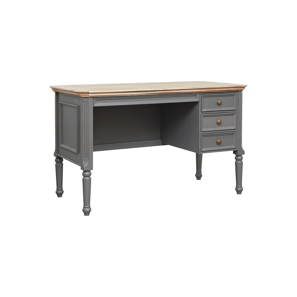 LISANDRO - Desk L120 x W60 - Brocante pearl grey and Whitened acacia