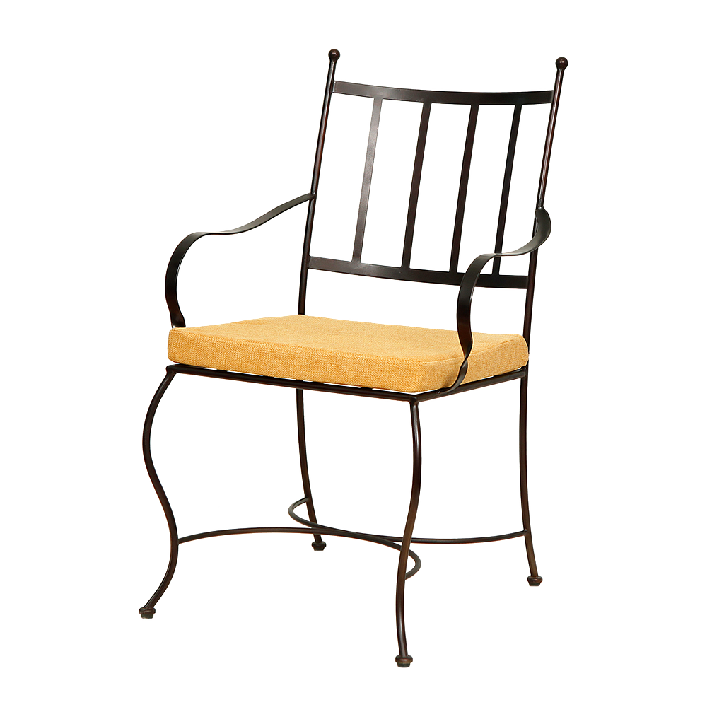 CRUCIANO - Wrought iron chair - Burnish and Yellow fabric