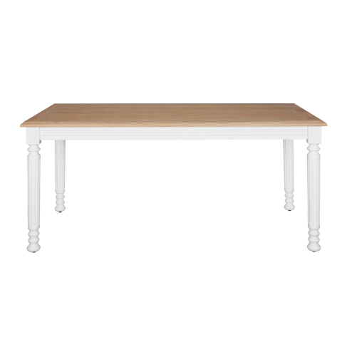 ORLEANS - Dining table L160 x W90 - Brushed white and Natural oak