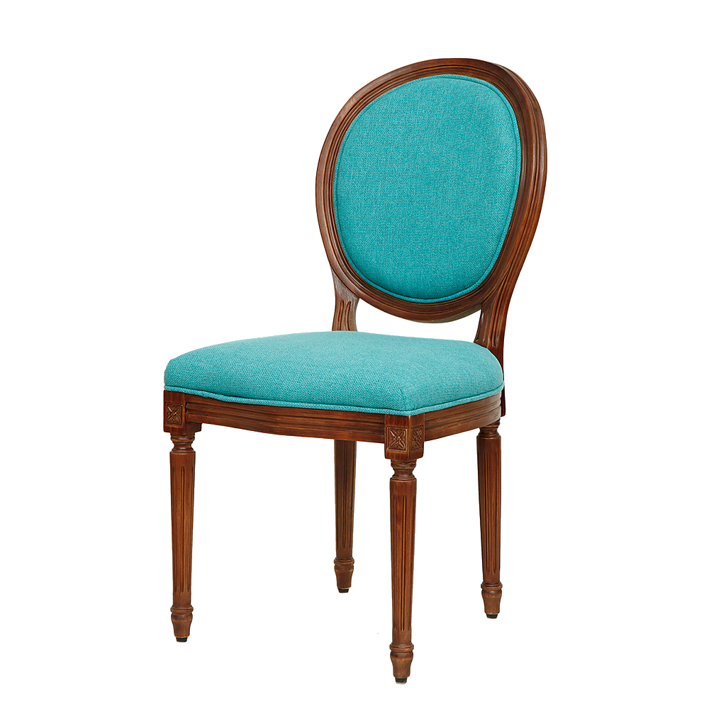 ORLEANS - Dining chair - Washed antic and Turquoise cover