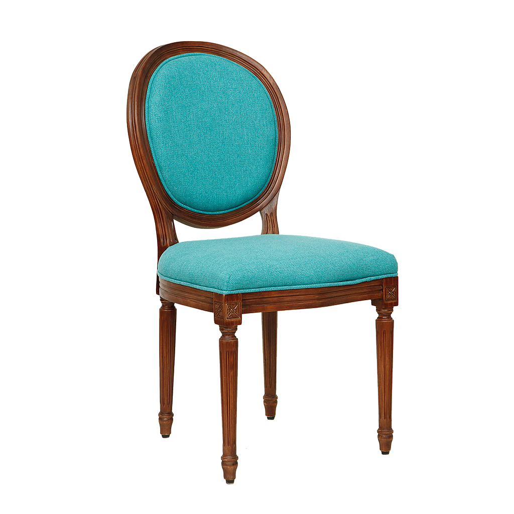 ORLEANS - Dining chair - Washed antic and Turquoise cover