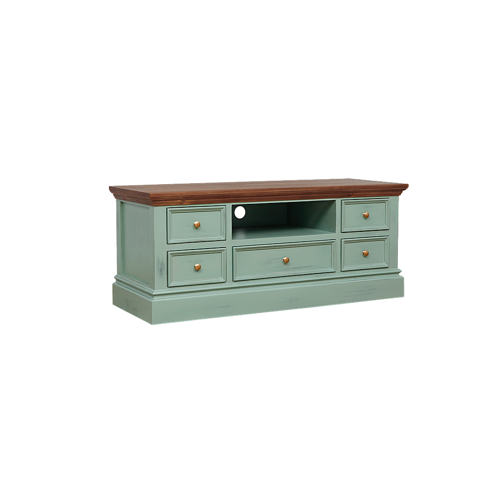 AIX - TV stand L120 - Patina mint and Washed antic