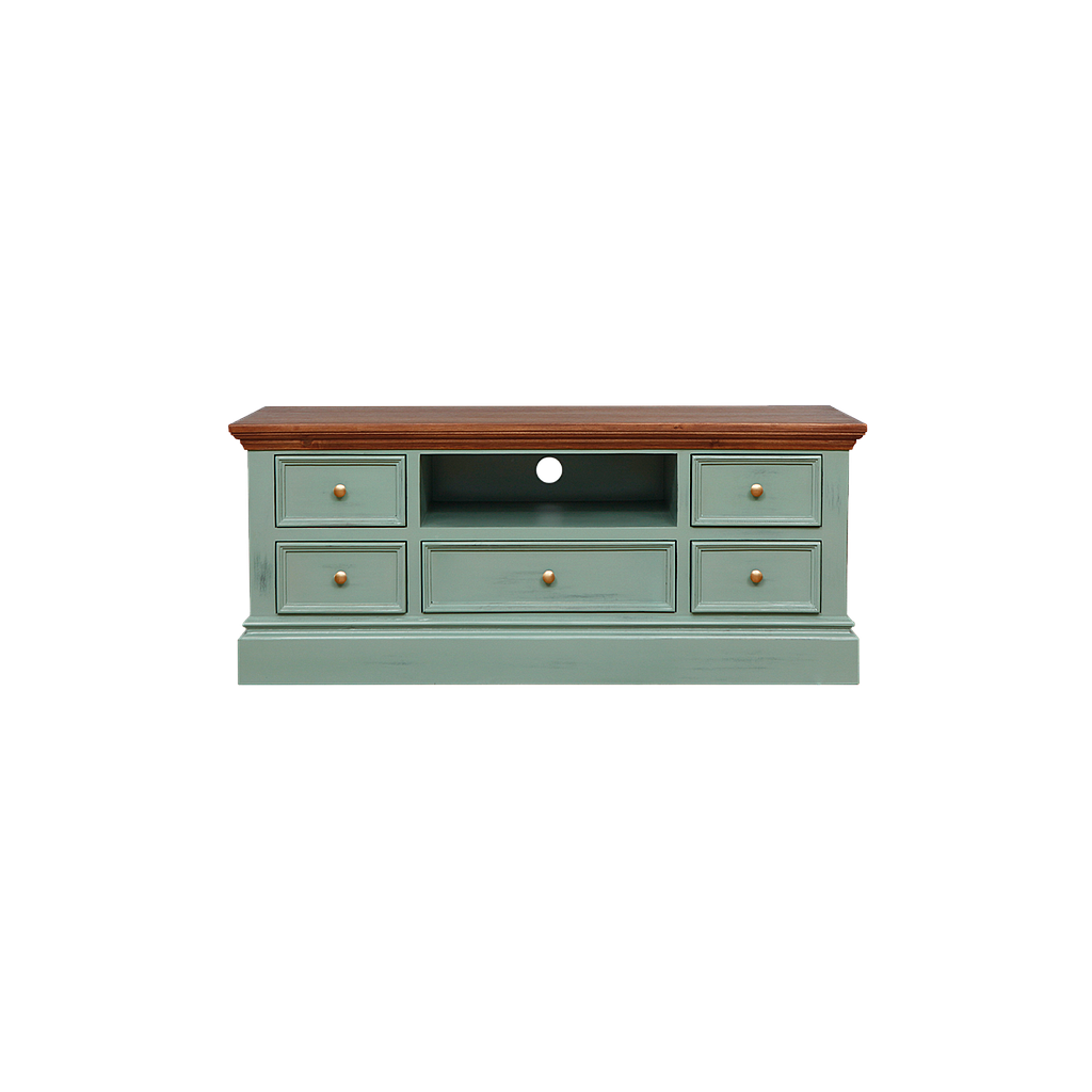 AIX - TV stand L120 - Patina mint and Washed antic