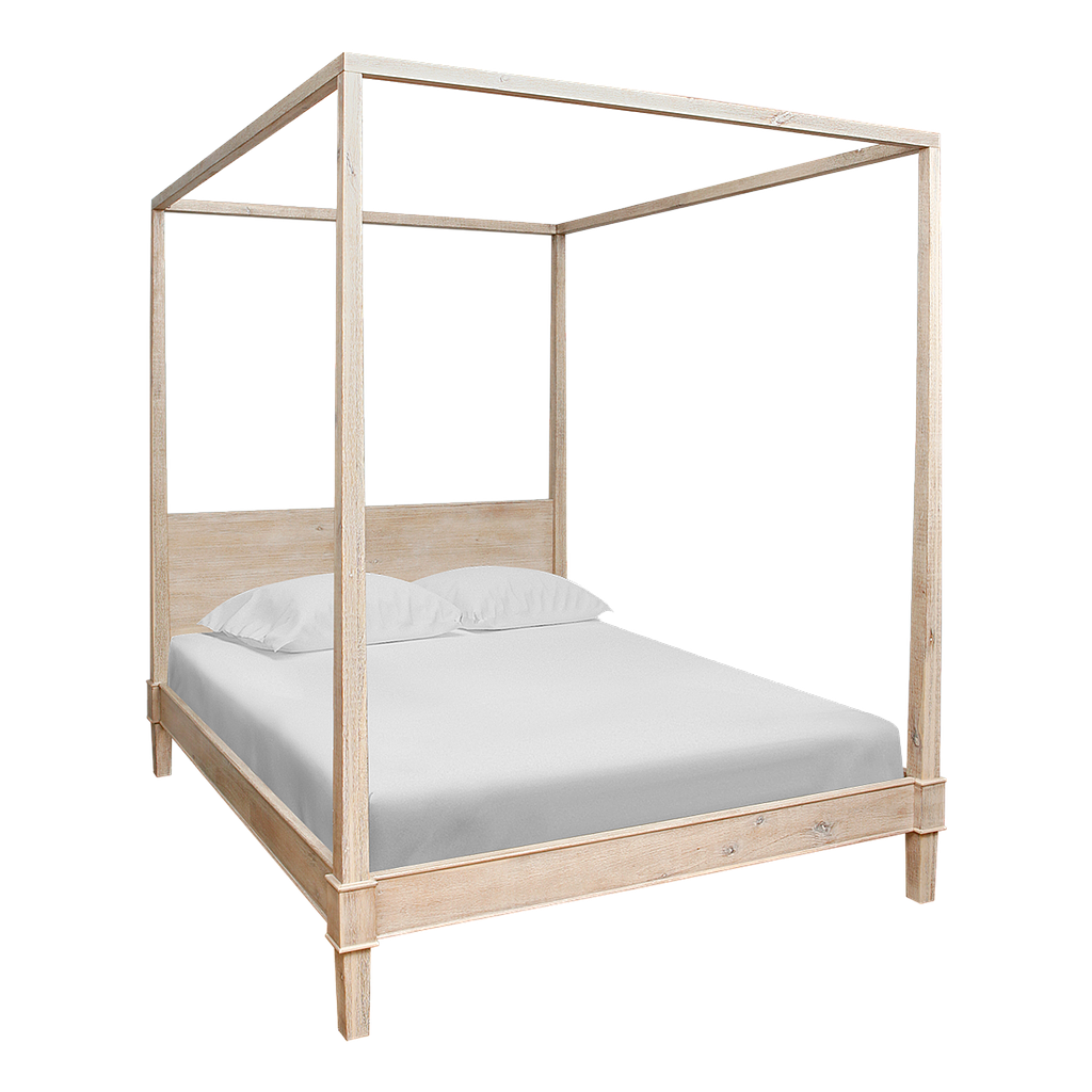 MENCE - Queen size bed 160x200 - Whitened acacia