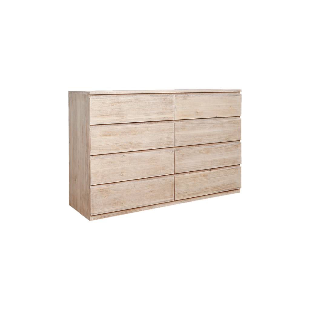 TIAGO - Chest of drawers L170 x H110 - Whitened acacia