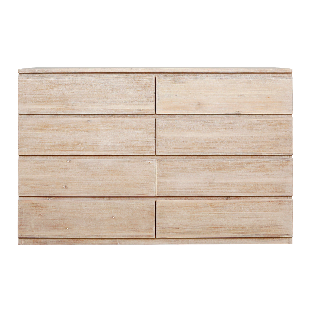 TIAGO - Chest of drawers L170 x H110 - Whitened acacia