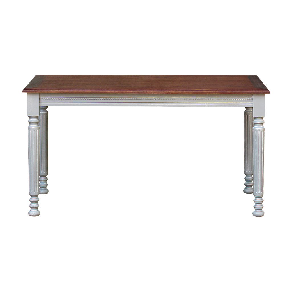 ORLEANS - Dining table L140 x W80 - Brocante light grey and Washed antic