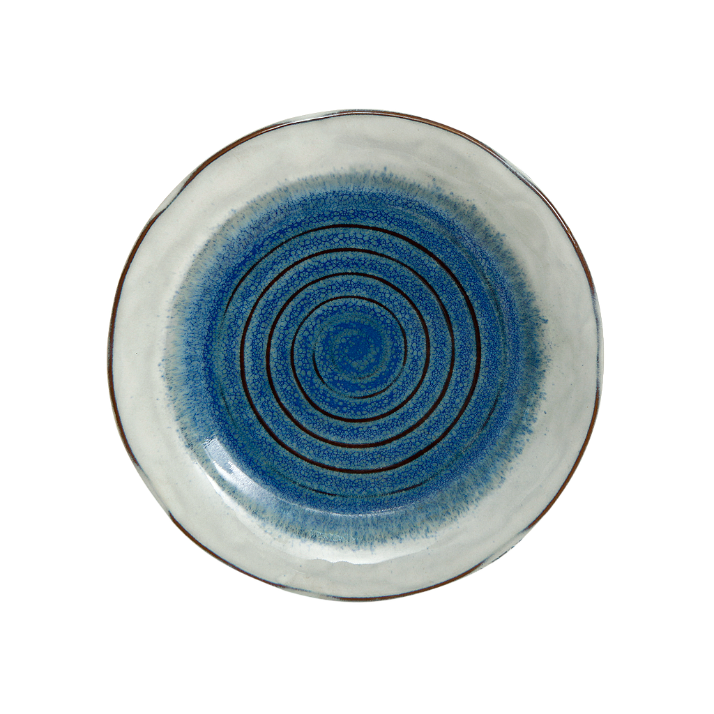 BOHO - Dinner plate Diam.22 - Blue and White