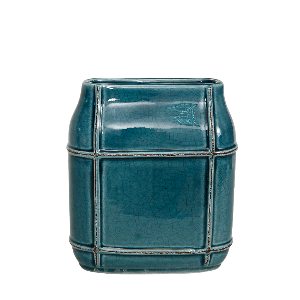 CLEERK - Vase square pattern L16 x H18 - White or Blue