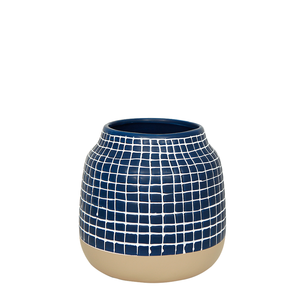 CANDANCE - Blue vase with light grey base L16 x H16