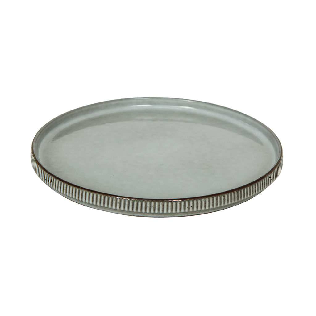 Dinner plate Diam.25 - Grey with outline light brown