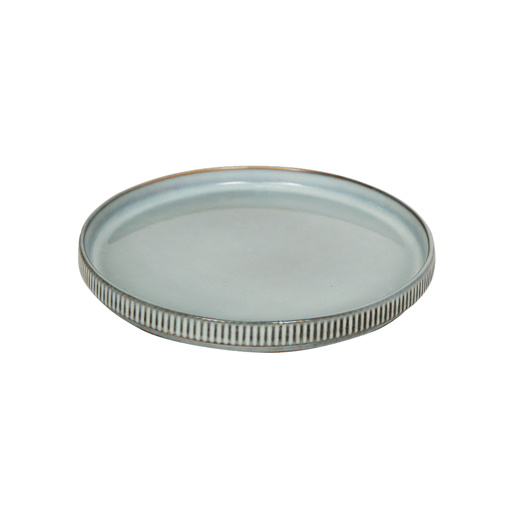 Dinner plate Diam.21 - Grey with outline light brown