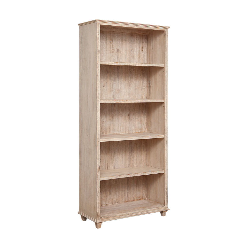 CEPHEE - Bookcase L80 x H180 - Whitened acacia