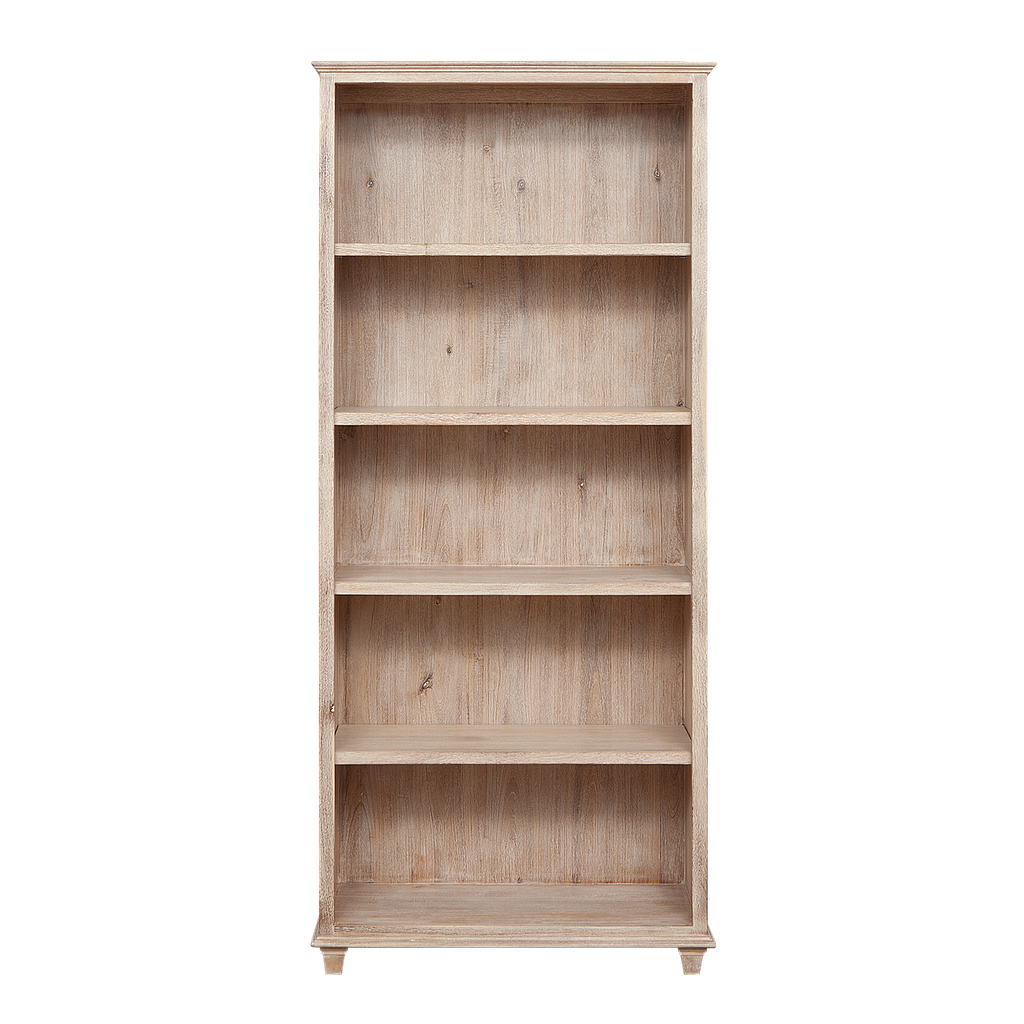 CEPHEE - Bookcase L80 x H180 - Whitened acacia