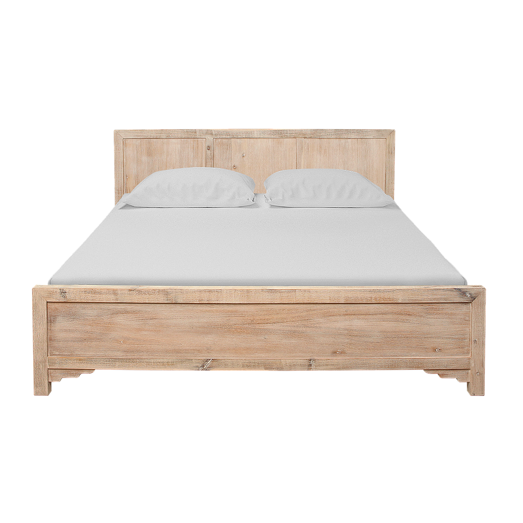 Queen size bed 180x200 - Whitened acacia
