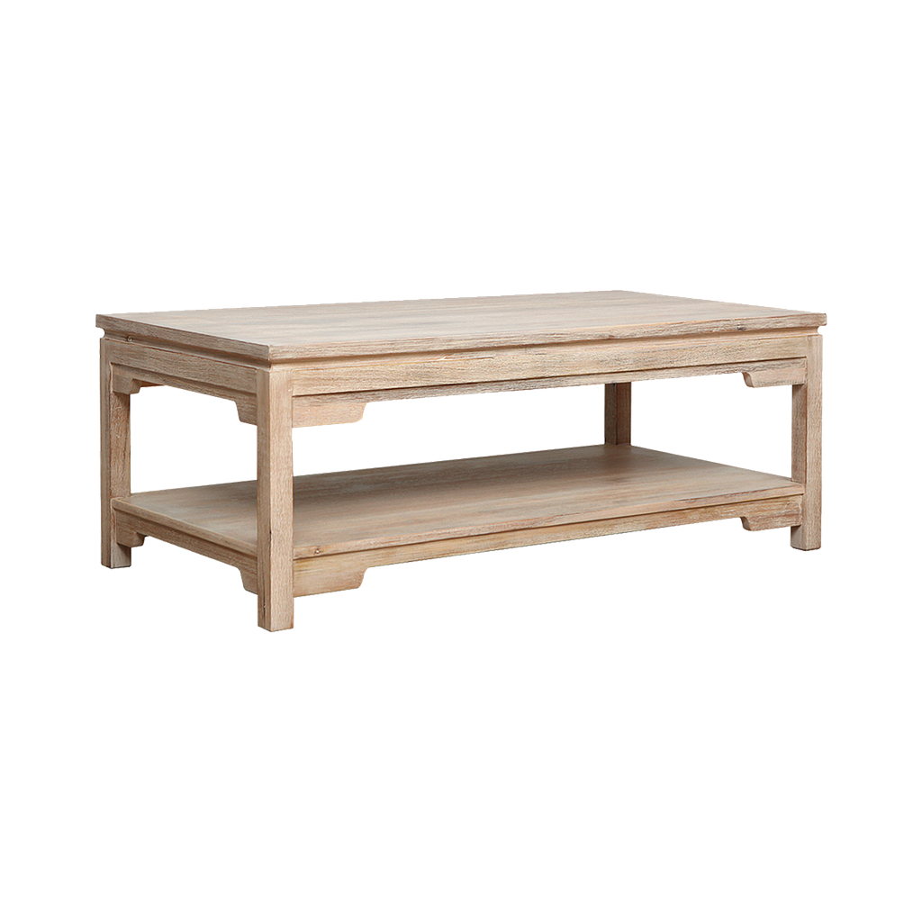 XIAN - Coffee table L120 x H46 - Whitened acacia