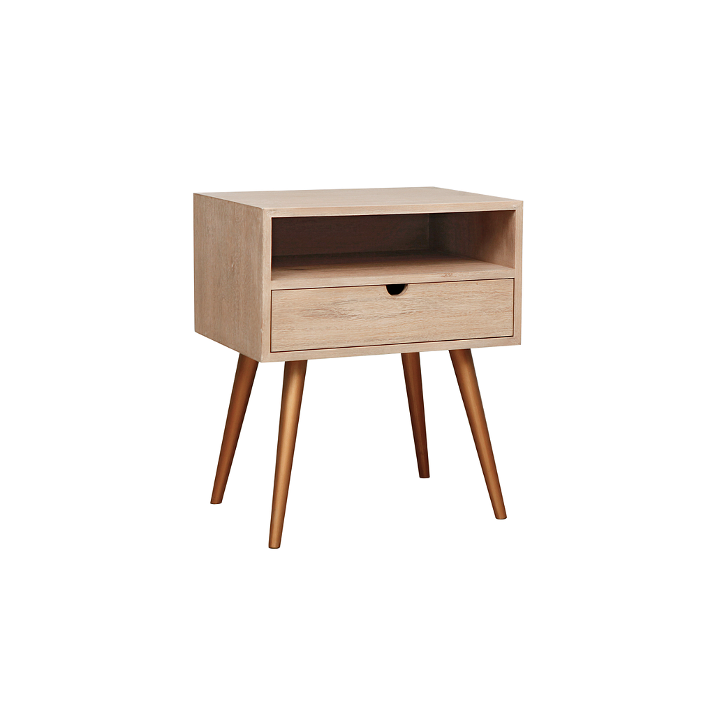 MATIJA - Bedside table H60 - Toffee and Vintage brass