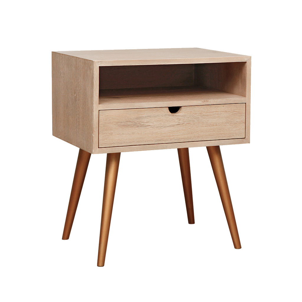 MATIJA - Bedside table H60 - Toffee and Vintage brass