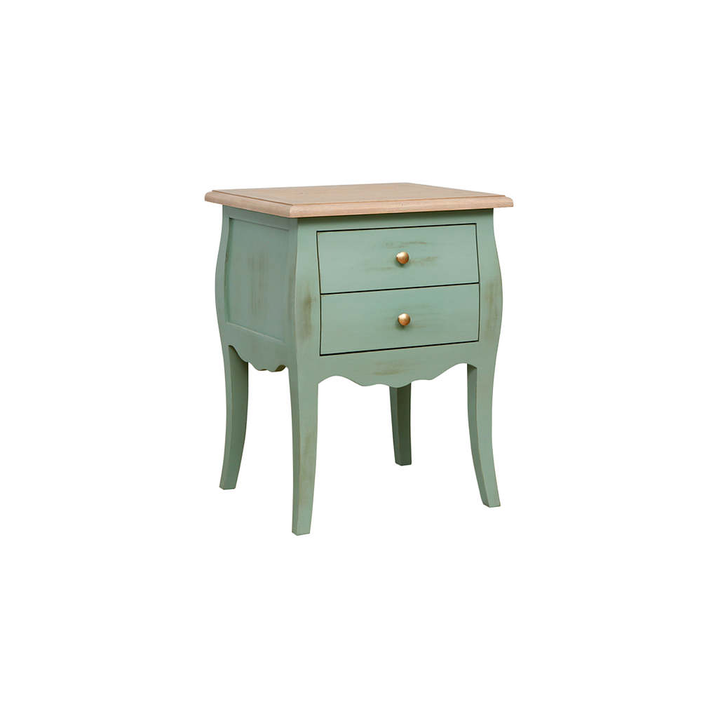 FLORIE - Bedside table H65 - Shabby mint and Toffee
