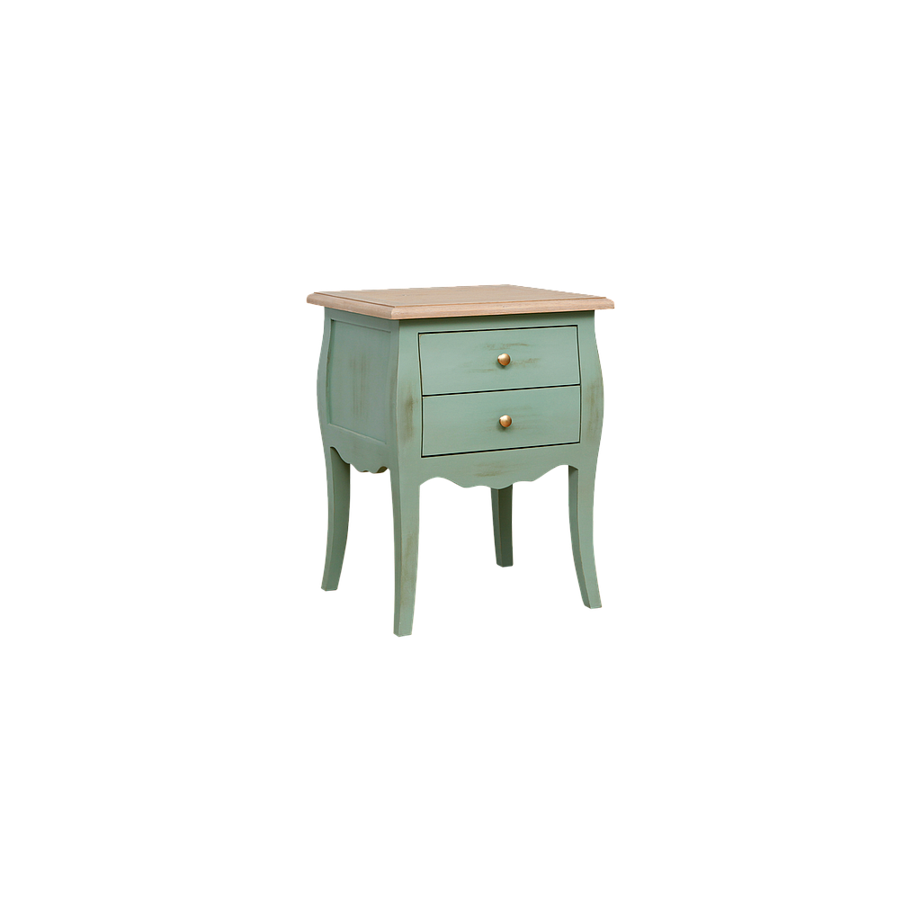 FLORIE - Bedside table H65 - Shabby mint and Toffee
