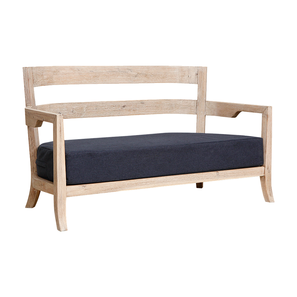 BAYA - Sofa L129 - Whitened acacia and Dark grey cover