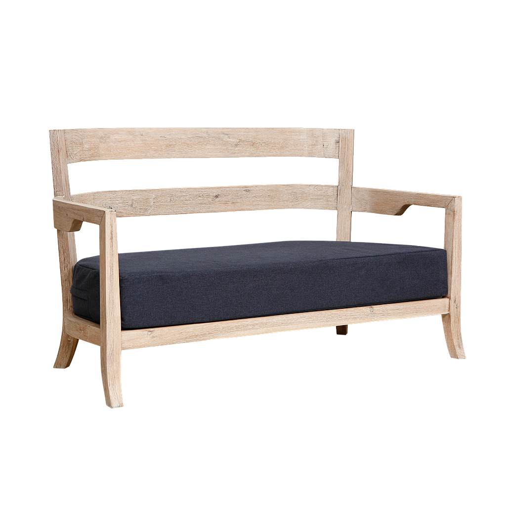 BAYA - Sofa L129 - Whitened acacia and Dark grey cover