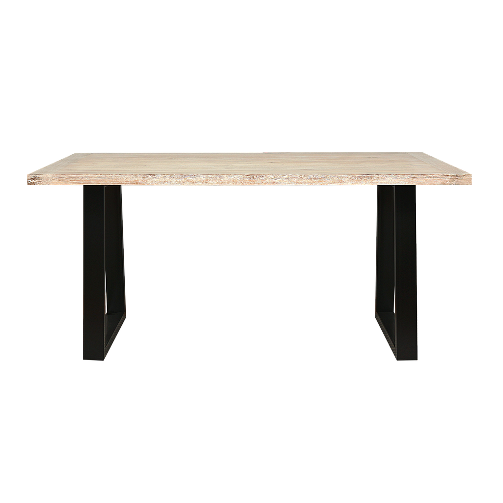 JADE - Dining table L160 x W90 - Matt black and Whitened acacia