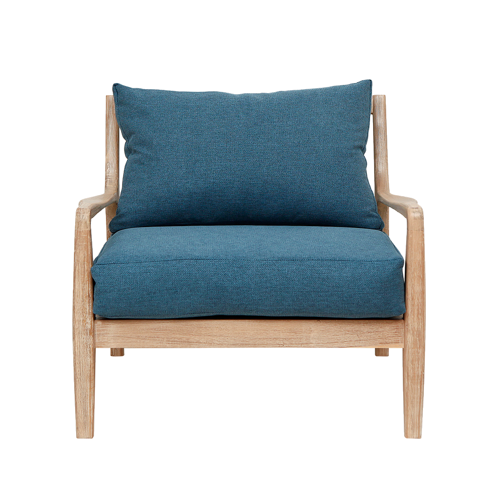 VOLTUMNA - Armchair - Toffee and Blue cushions