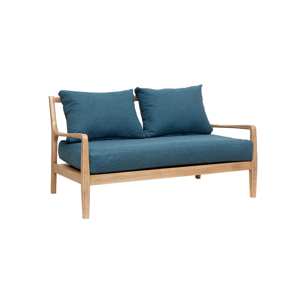 VOLTUMNA - Sofa L130 - Toffee and Blue cushions
