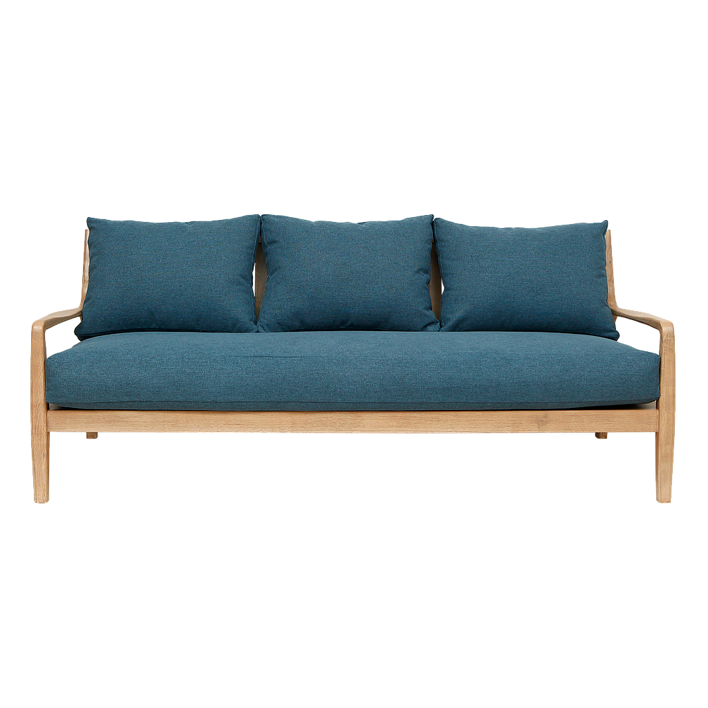 VOLTUMNA - Sofa L180 - Toffee and Blue cushions