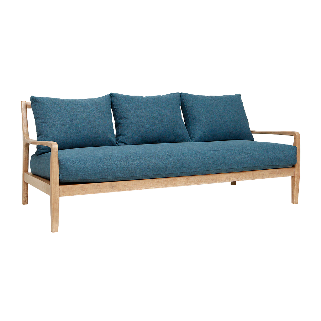VOLTUMNA - Sofa L180 - Toffee and Blue cushions