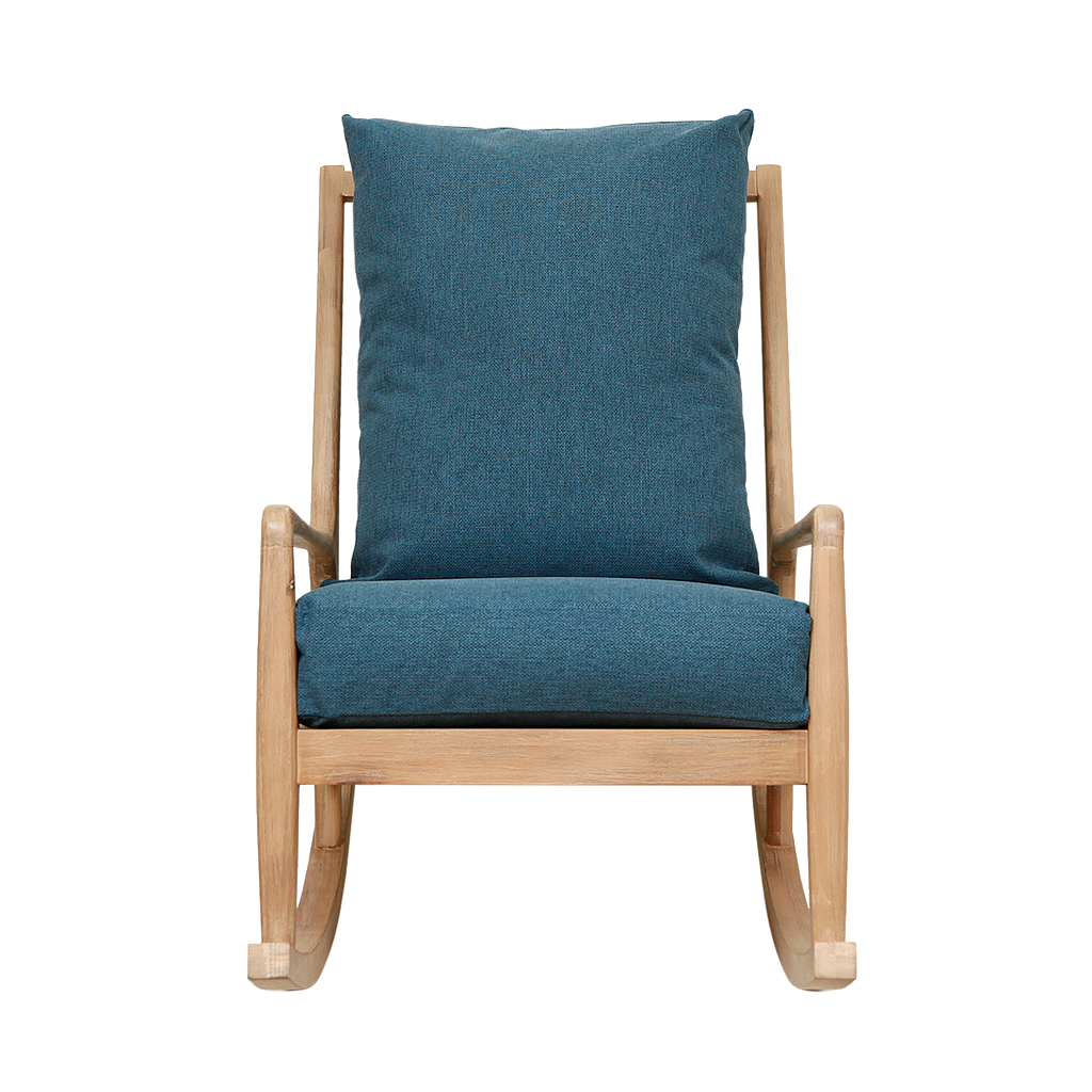 VOLTUMNA - Rocking chair - Toffee and Blue cushions