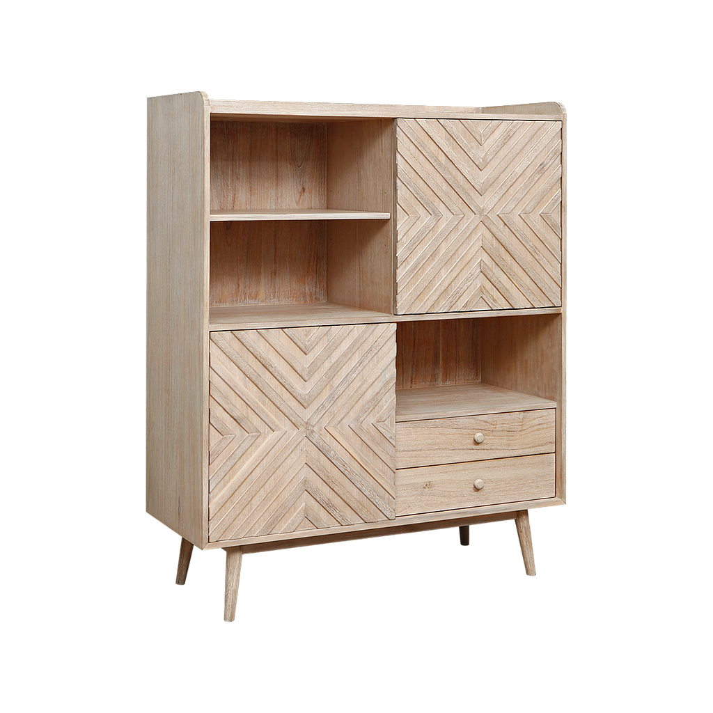 PORTO - Highboard L110 x H136 - Whitened acacia