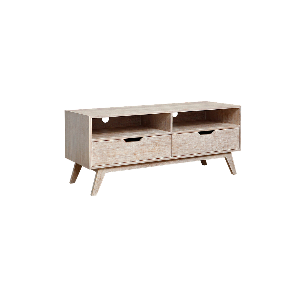 OSLO - TV stand L120 - Whitened acacia