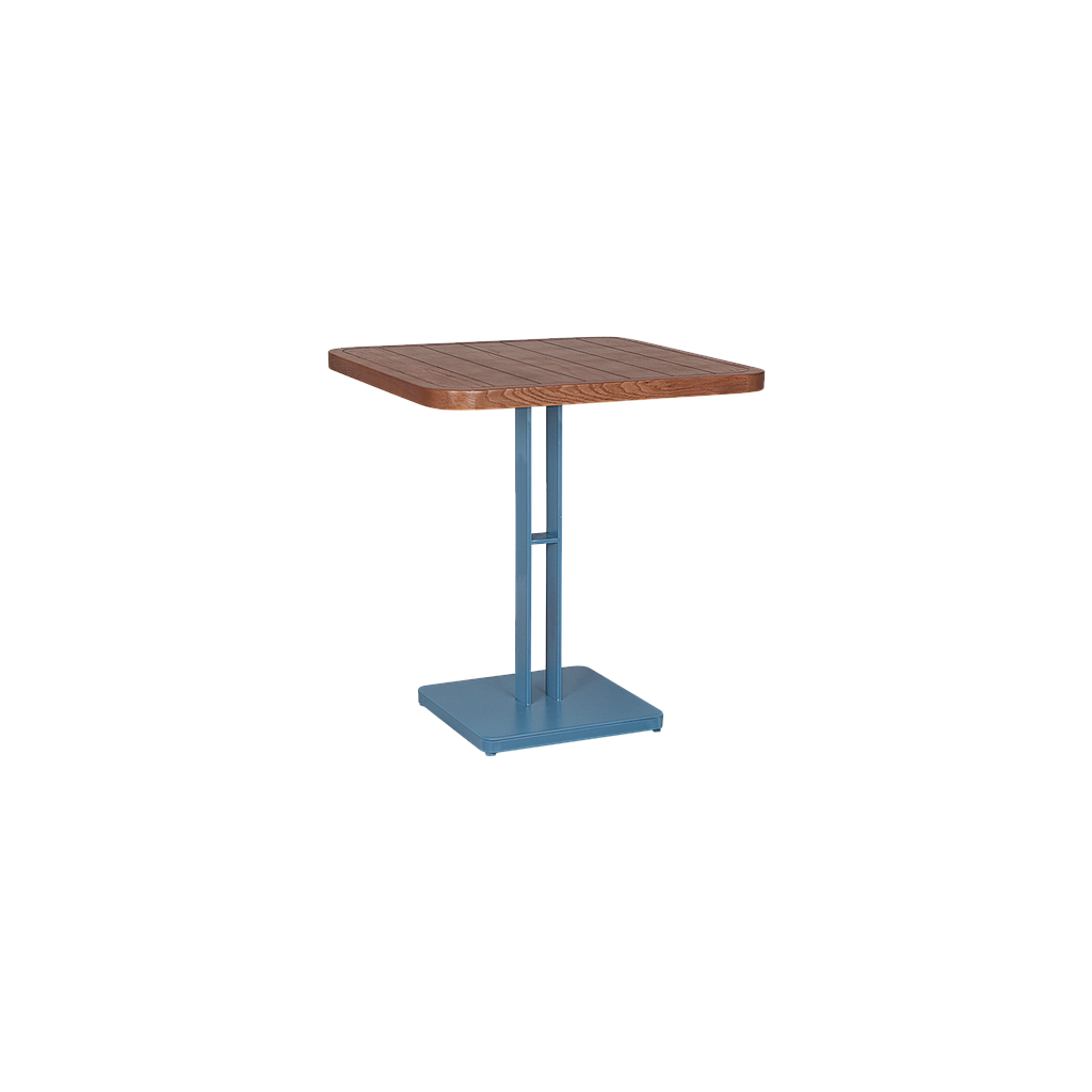 BRASSERIE - Restaurant table W70 x H75 - Blue and Walnut oak
