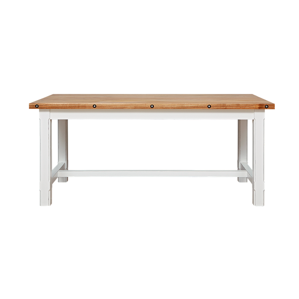 TIKO - Dining table L170 x W80- Brocante white and Natural acacia