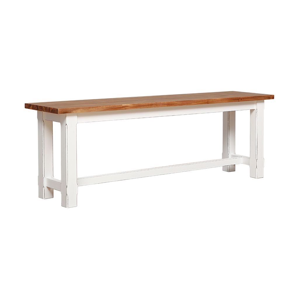 TIKO - Bench L130 - Brocante white and Natural acacia