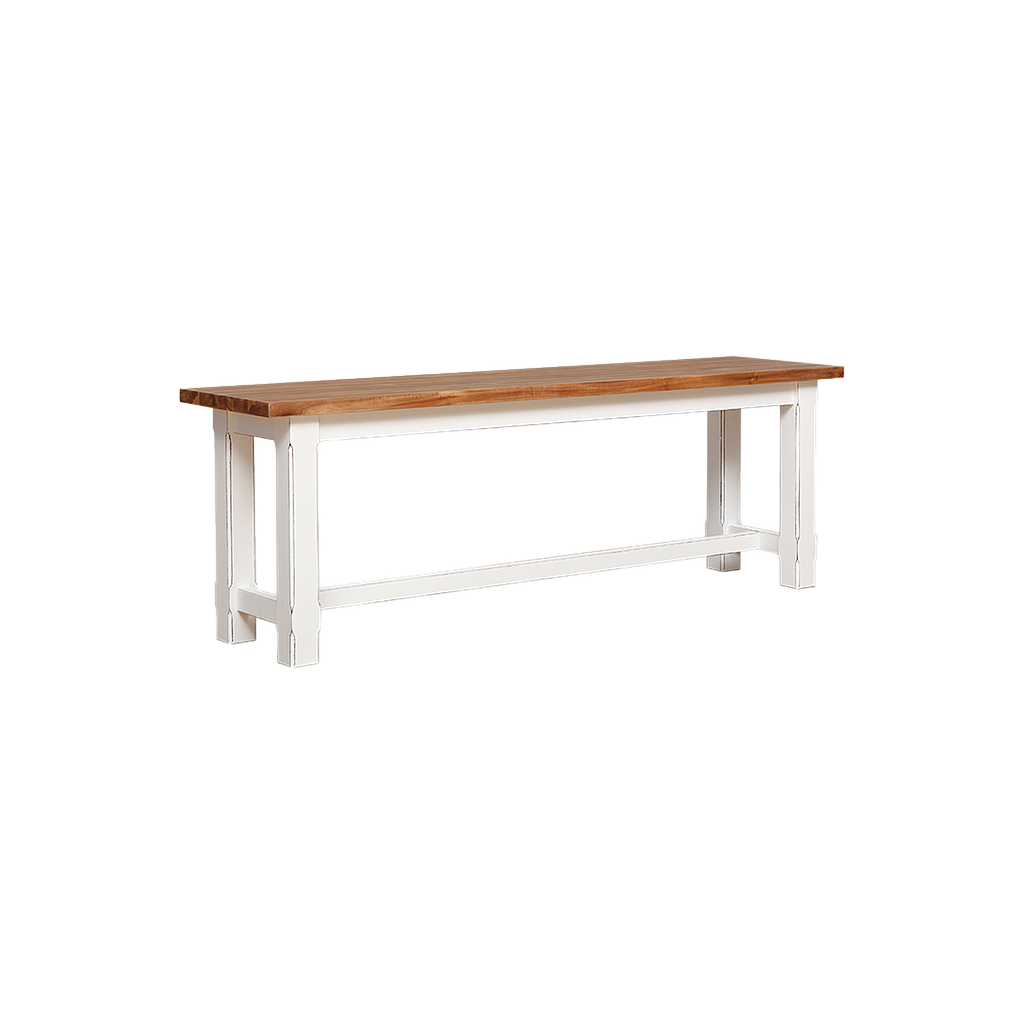 TIKO - Bench L130 - Brocante white and Natural acacia