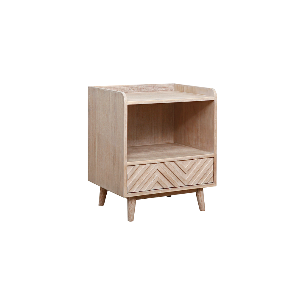 PORTO - Bedside table L50 x H60 - Whitened acacia