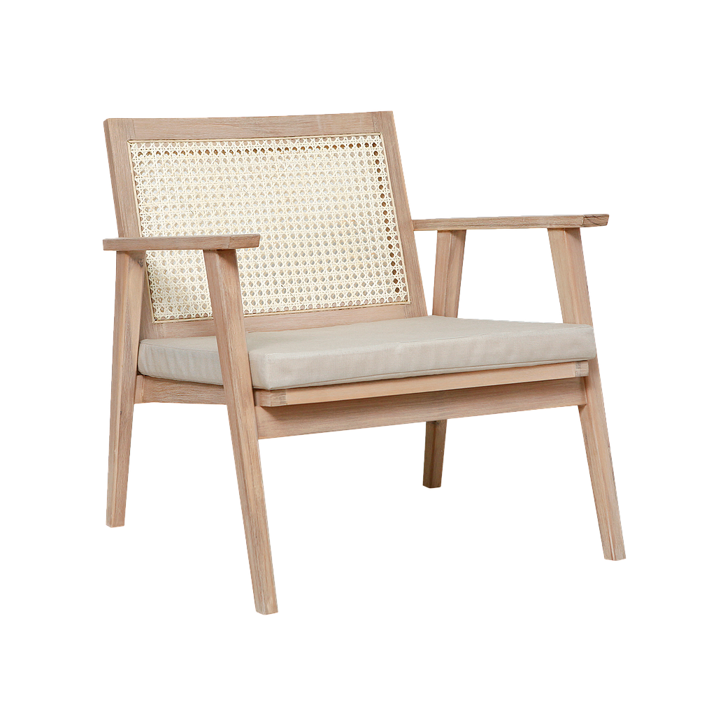 KAYLEE - Armchair - Toffee and Light grey cushion