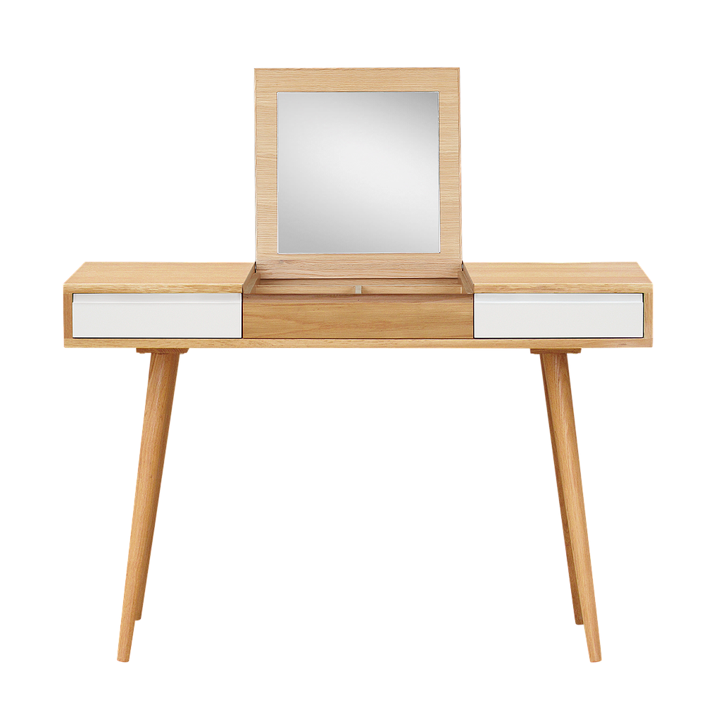 HELSINKI - Dressing table L115 x W48 - Natural oak and White lacquer