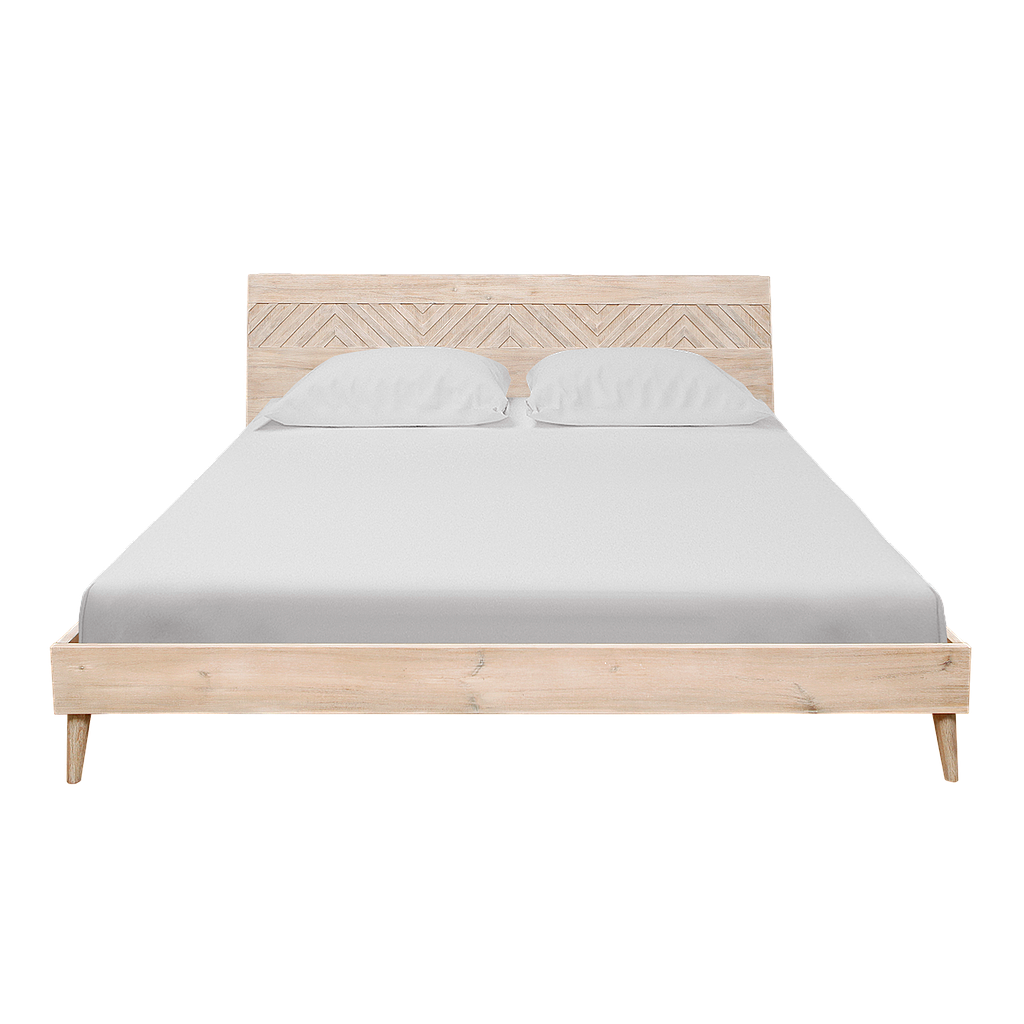 PORTO - King size bed 180x200 - Whitened acacia