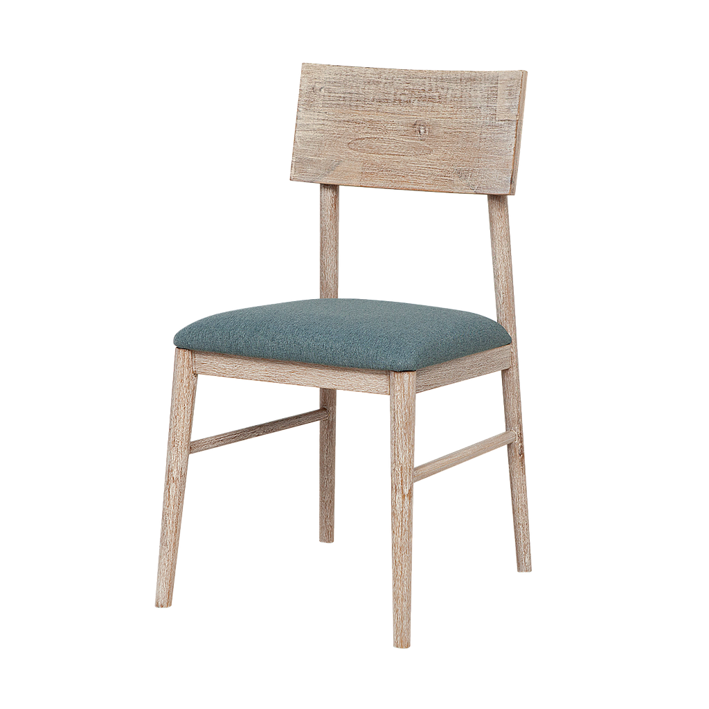 PORTO - Dining chair - Whitened acacia and Smokey green cover
